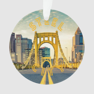 Ornamento Ponte Skyline City em Pittsburgh Pennsylvania