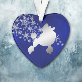 Ornamento Poodle Blue Silver Snowflake