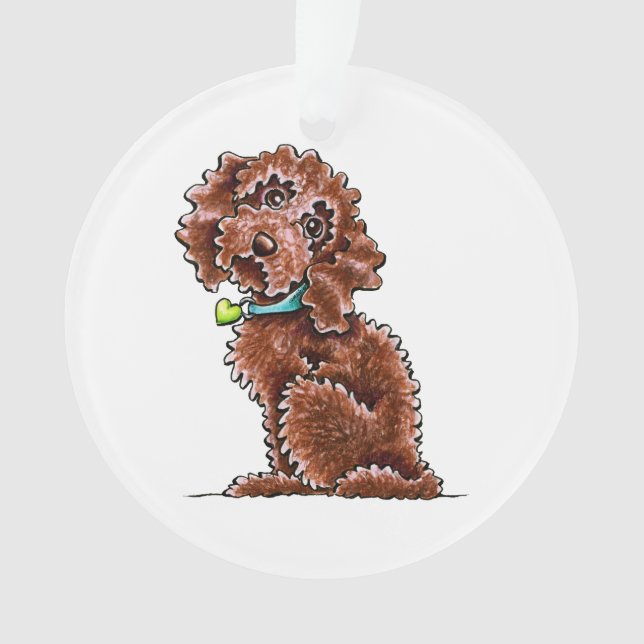 Ornamento Poodle Chocolate Mix Side (Frente)