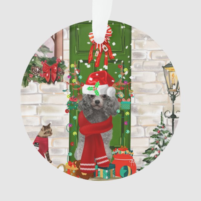 Ornamento Poodle Christmas (Frente)