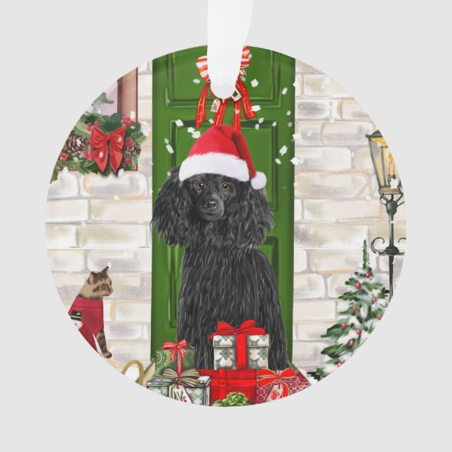 Ornamento Poodle Christmas (Frente)
