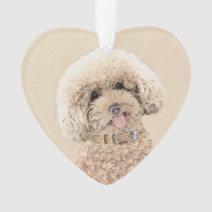 Ornamento Poodle Miniature Toy Apricot Cream Brown Dog Art