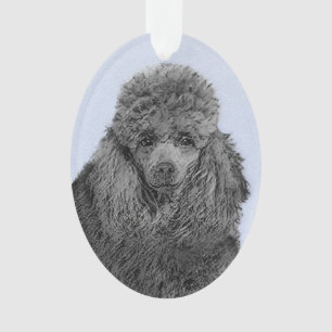 Ornamento Poodle Painting Miniature Toy Black