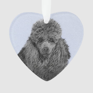 Ornamento Poodle Painting Miniature Toy Black