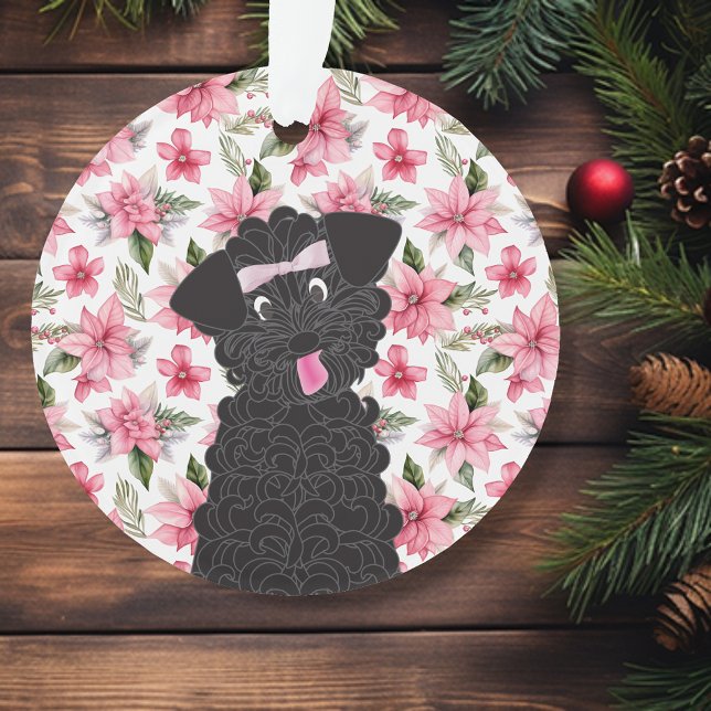 Ornamento Poodle Teacup | Pet Preto (Criador carregado)