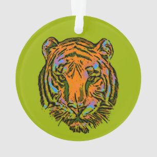 Ornamento Pop Art TIGER HEAD + seu backgr. & ideias