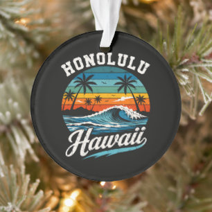Ornamento Pôr do sol de surf em Honolulu Havaí