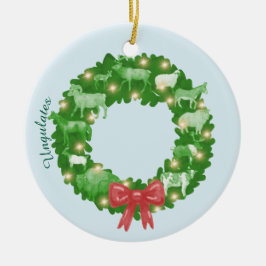 Ornamento por terra de Natal em animais capuzes