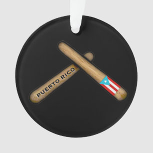 Ornamento Porto Rico Flag Percussion Sticks I Palitos
