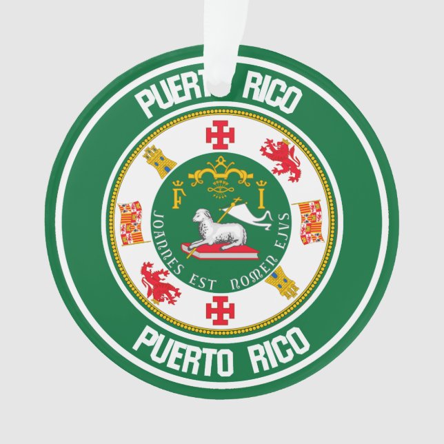 Ornamento Porto Rico Round Emblem (Frente)