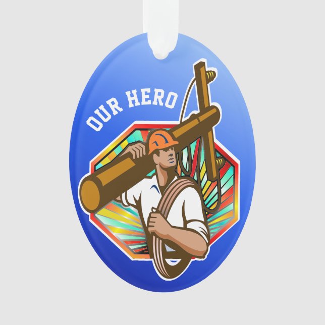 Ornamento Power Line Electric Lineman - Apreciação (Frente)