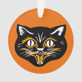 Ornamento Presas de Rosto Negro Clássico de Halloween Laranj