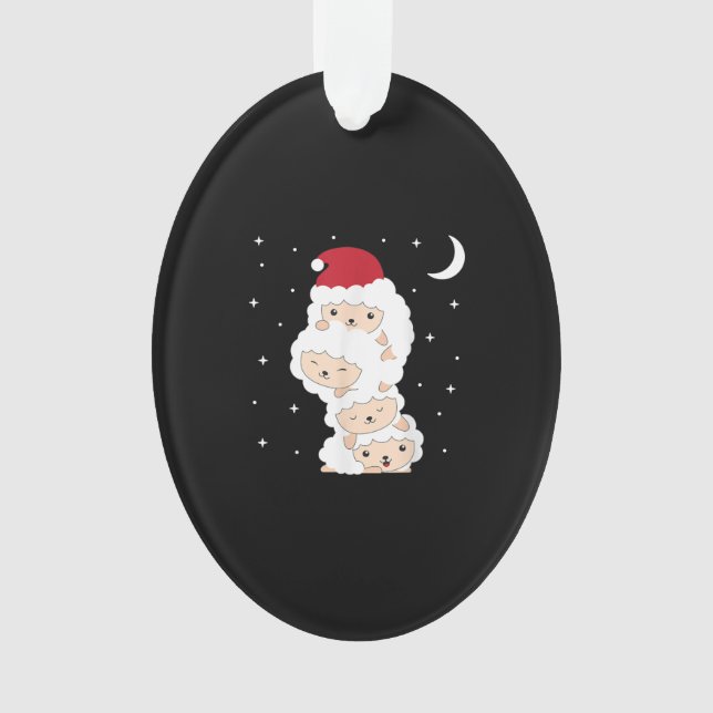 Ornamento Presente da Fazenda de Carneiros de Natal Santa Cl (Frente)