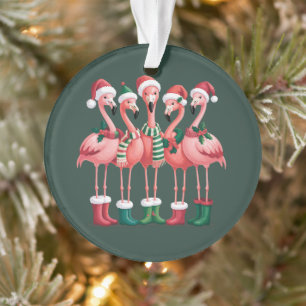 Ornamento Presente de Amante de Flamingo Natal Feliz Natal