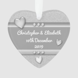 Ornamento Presente de aniversário de 25 anos com nomes e dat