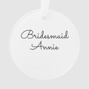 Ornamento presente de madrinha de casamento simples minimali