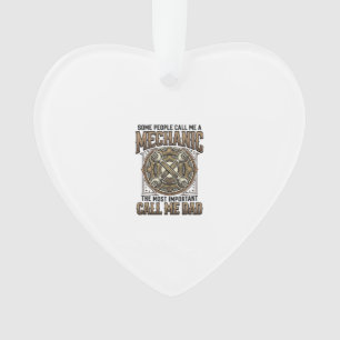 Ornamento Presente de Mecânico Vintage para Pai com Chave de