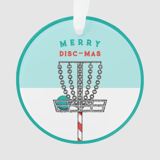 Ornamento Presente de Natal Colecionável de Disc Golf (Frente)