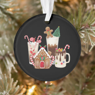 Ornamento Presente de Natal para Amante de Café de Pão de Me