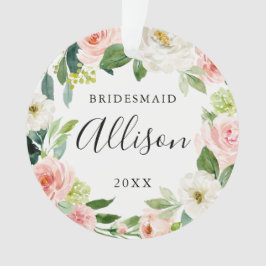 Ornamento Presente de Natal para Bridesmaid | Floral Bridesm