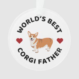 Ornamento Presente de Natal para o Melhor Pai Corgi do Mundo