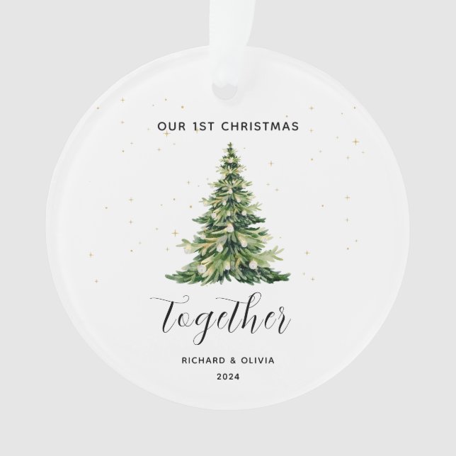 Ornamento Presente de Natal personalizado para casal (Frente)