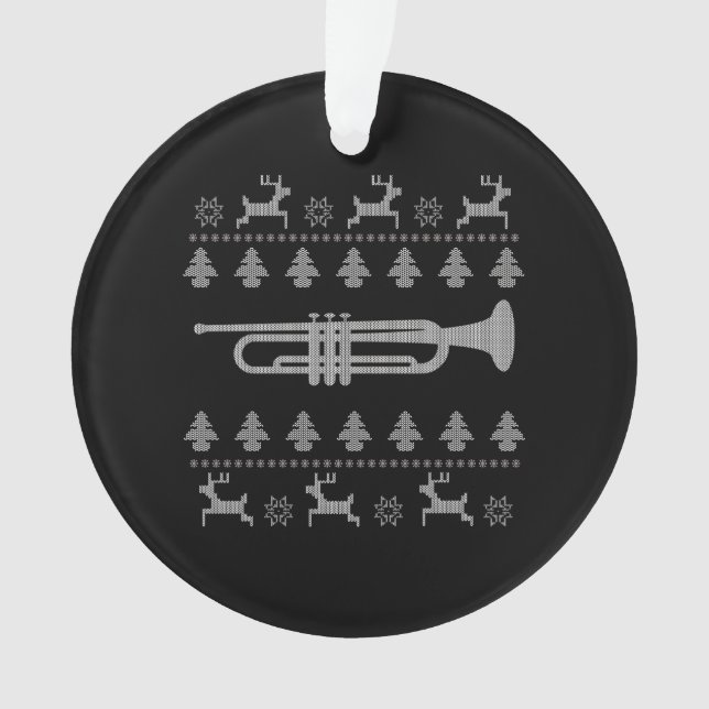 Ornamento Presente de Trompete de Natal (Frente)