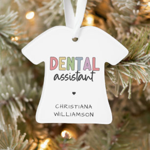 Ornamento Presente do Assistente Dental de Nome Personalizad