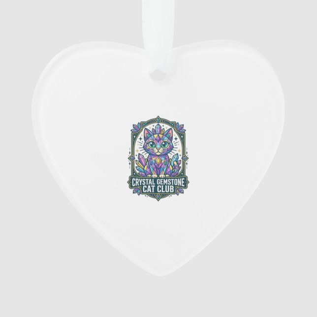 Ornamento Presente para Mãe de Gato com Cristal Gemstone - C (Frente)