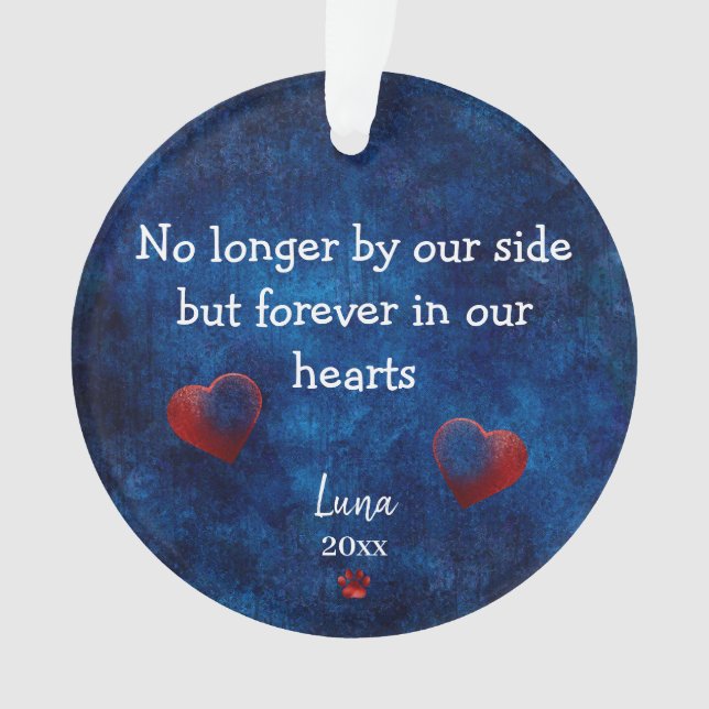 Ornamento Presente Personalizado de Condoências para Animais (Frente)