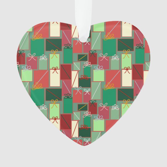 Ornamento Presentes de Natal com fitas e Arcos (Frente)