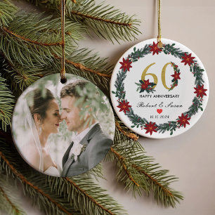 Ornamento Presentes de Natal do aniversário de 60 anos