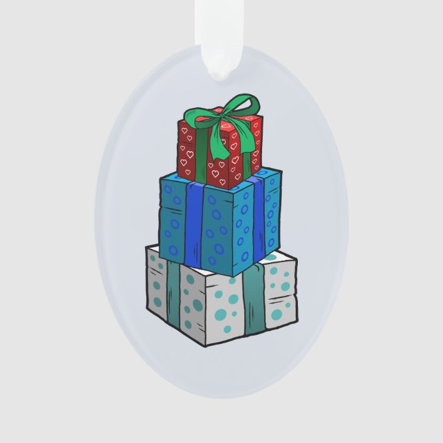 Ornamento Presentes de Natal Molhados (Frente)