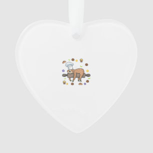 Ornamento Presentes Engraçados de Confeitaria - Sloth Baker