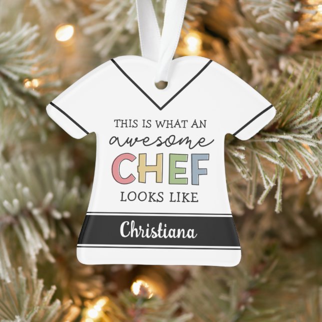 Ornamento Presentes personalizados incríveis de chef | Melho (Árvore)