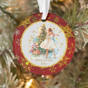 Ornamento Presépio de Natal Personalizado Ballet Nutcracker 