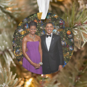 Ornamento Presidente americano Barack Obama em cartão de Nat