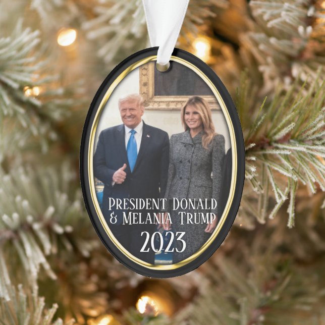 Ornamento Presidente Donald Trump & Melania 2023 (Árvore)
