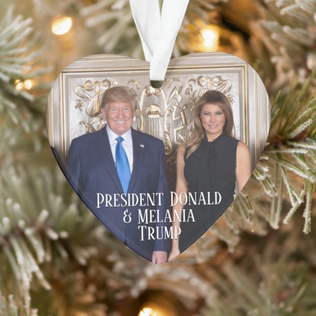 Ornamento Presidente Donald Trump & Melania Elegant (Árvore)