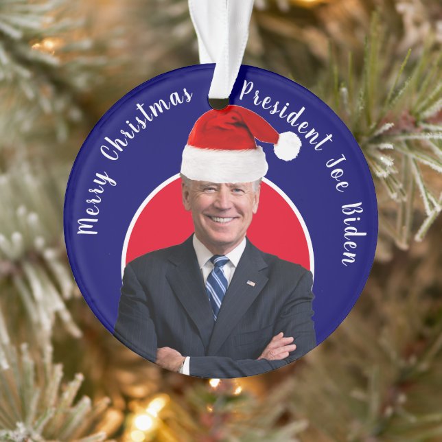 Ornamento Presidente Joe Biden e Santa Hat (Árvore)