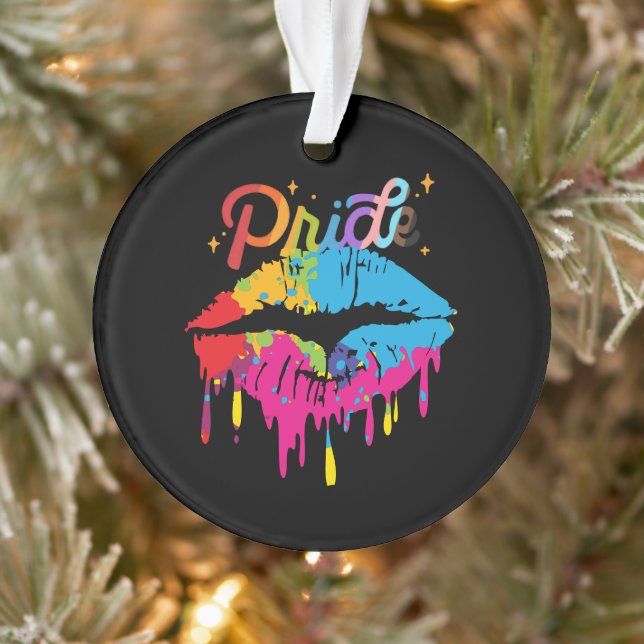 Ornamento Pride Rainbow Lips | LGBTQ | Dripping Lips (Árvore)