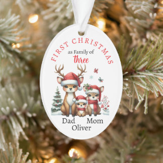 Ornamento Primeira família natalícia de três fotos do Keepsa