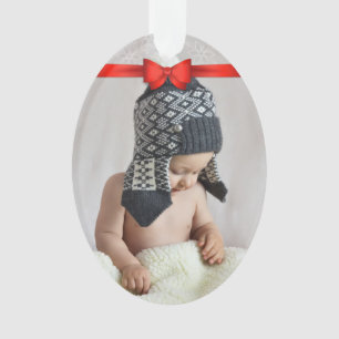 Ornamento Primeira foto do costume do Natal