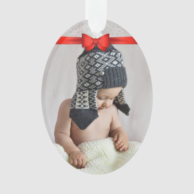 Ornamento Primeira foto do costume do Natal (Frente)