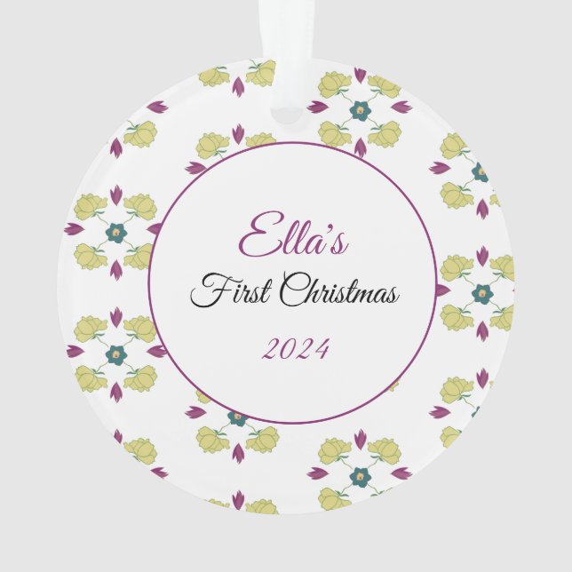 Ornamento Primeira Ornação de Natal do Bebê (Verso)