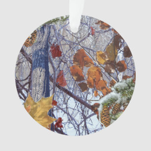 Ornamento Primeira pintura da camuflagem da cena do inverno