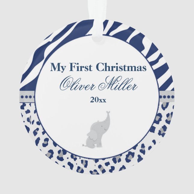 Ornamento Primeiro elefante recém-nascido do azul dos (Verso)