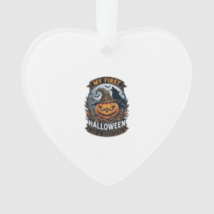 Ornamento Primeiro Halloween como Irmão Pumpkin Wolf Moon_1