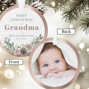 Ornamento Primeiro Natal como Avó Recordação de Foto