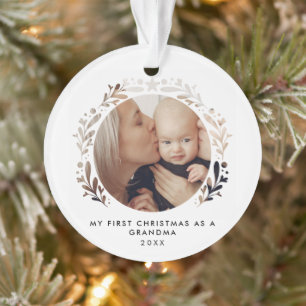 Ornamento Primeiro Natal como Avó/Vovó/Nana/Outros Foto